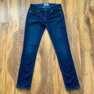 Paige Denim Skyline Ankle Peg dark blue jeans mid/low rise waist size 25